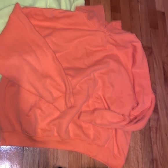 Neon yellow & neon orange hoodie bundle Gildan XXL have been worn & worked in. - Picture 2 of 4